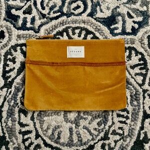 NWOT Sezane Velvet Zip Pouch
